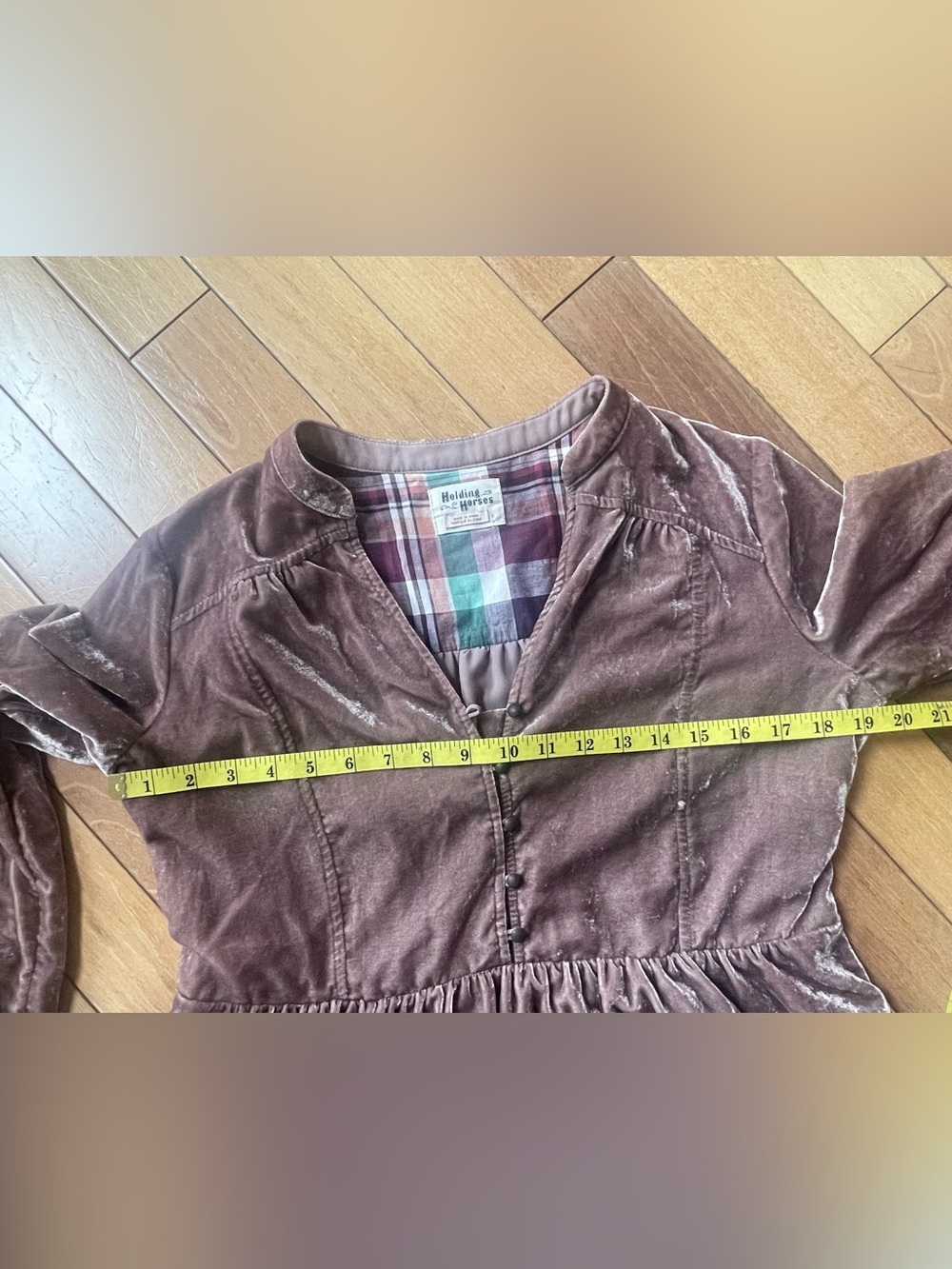 Anthropologie Holding Horses Velvet Shirt Dress Small - Picture 11 of 14